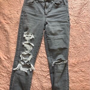 American Eagle Outfitters Ripped Gray Skinny Jeans